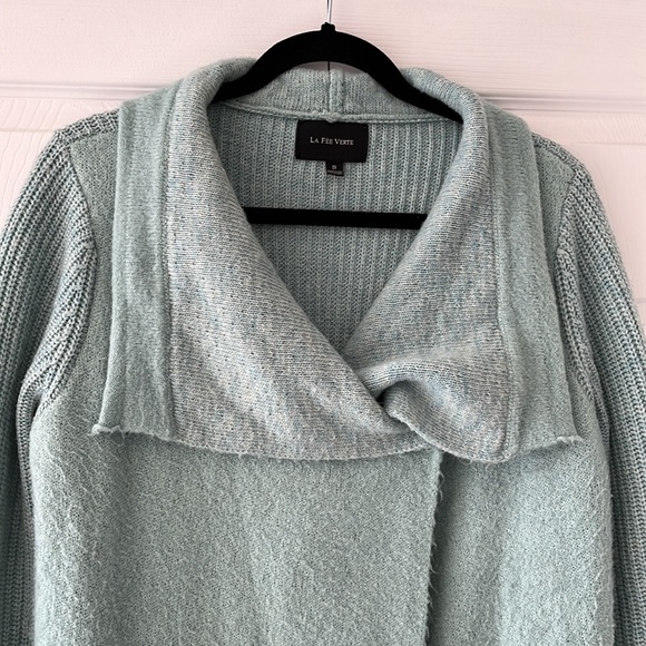 Cozy teal cardigan - Picture 3 of 7